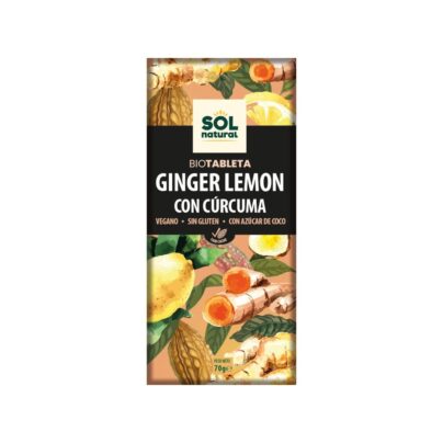 Chocolate jengibre/limón/cúrcuma Sol Natural 70g BIO