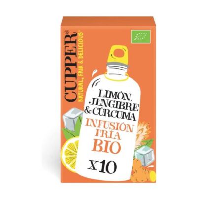 Infusión fría limón, jengibre, cúrcuma Cupper 10 filtros BIO