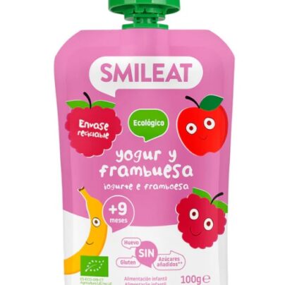 Pouch yogur y frambuesa Smileat 100g BIO
