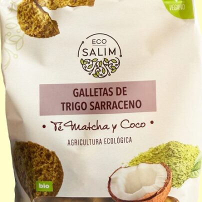 Galletas de trigo sarraceno, té matcha y coco EcoSalim 130g BIO