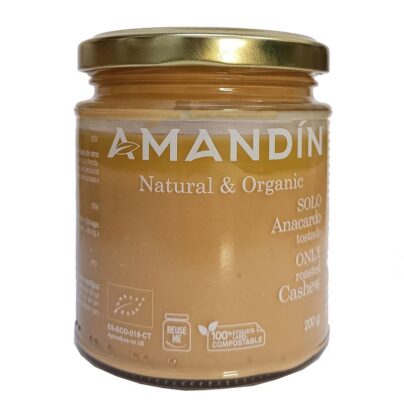 Crema de anacardos tostados Amandín 200g BIO
