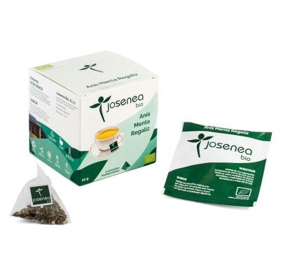 Anís, menta, regaliz Josenea 10 pirámides caja BIO