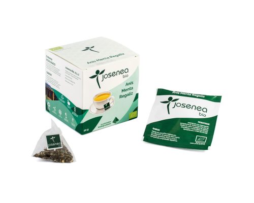 Anís, menta, regaliz Josenea 10 pirámides caja BIO
