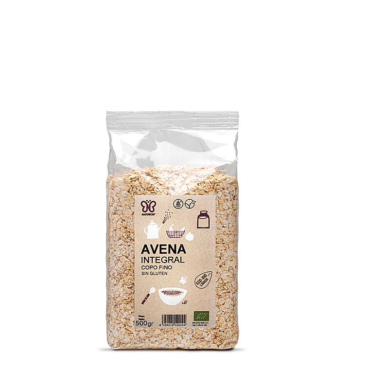 Copos de avena finos sin gluten Naturcid 500g BIO