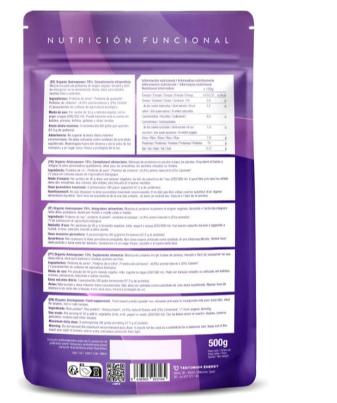 Aminopower vainilla 78% Energy Feelings 500g BIO - Imagen 2