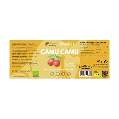 Camu camu Energy Feelings 120 cápsulas BIO - Imagen 2