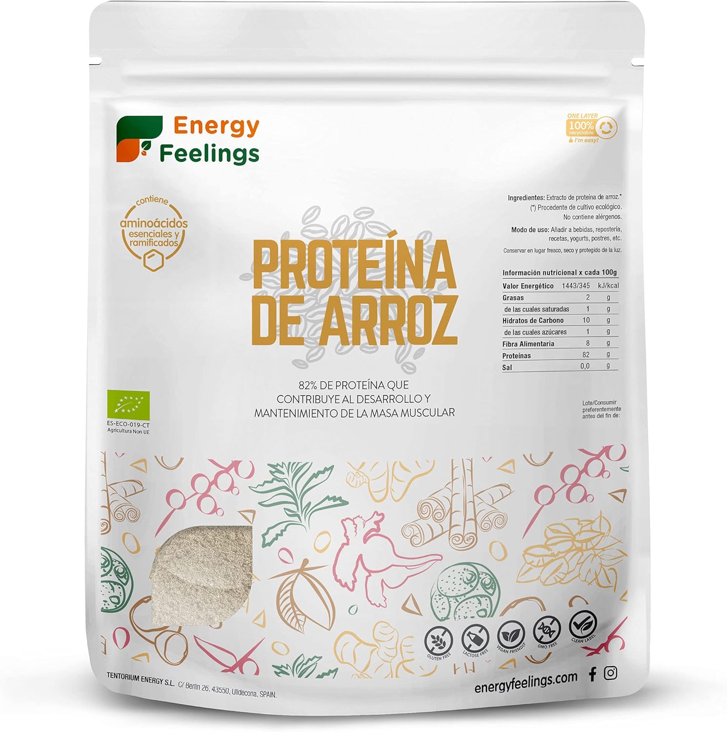 Proteína de arroz Energy Feelings 1Kg BIO