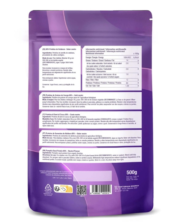 Proteína de calabaza Energy Feelings 500g BIO - Imagen 2