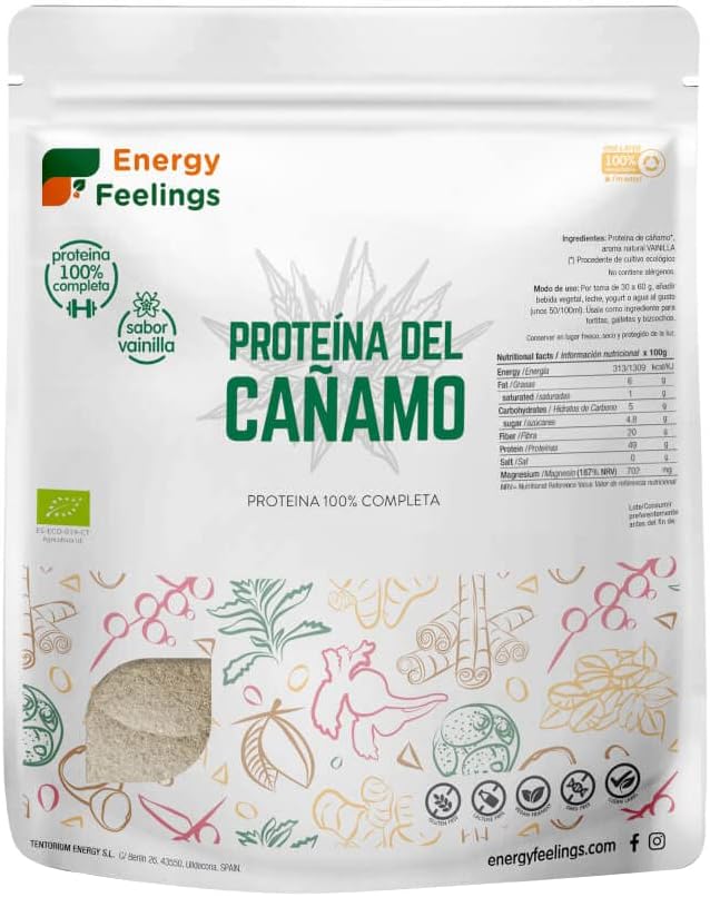 Proteína de cáñamo con vainilla Energy Feelings 1Kg BIO