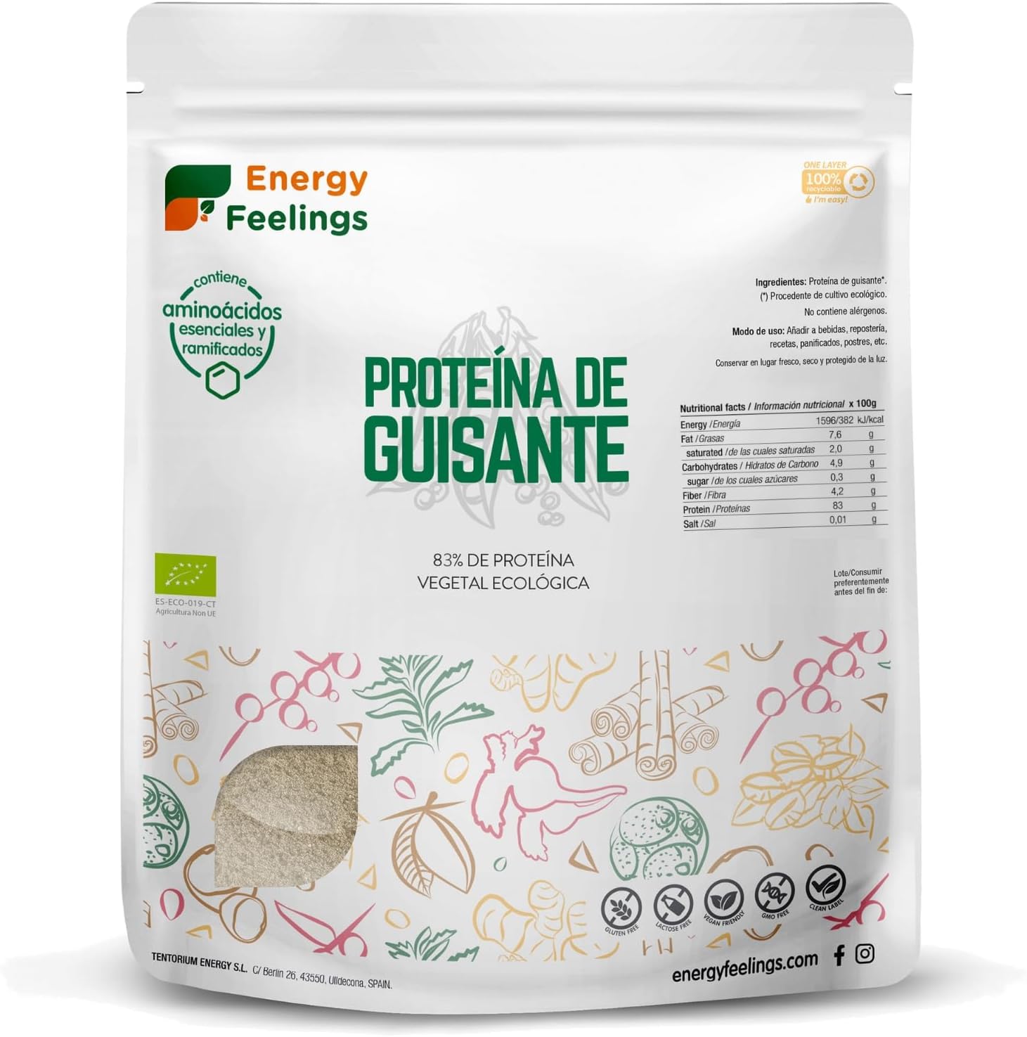 Proteína de guisante Energy Feelings 1Kg BIO