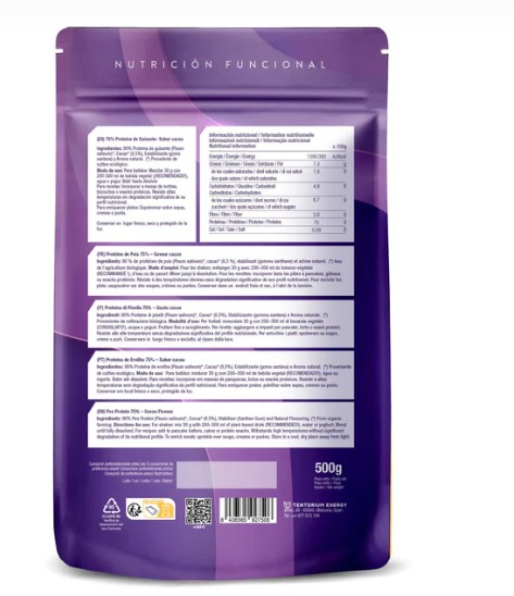 Proteína de guisante sabor cacao Energy Feelings 500g BIO - Imagen 2