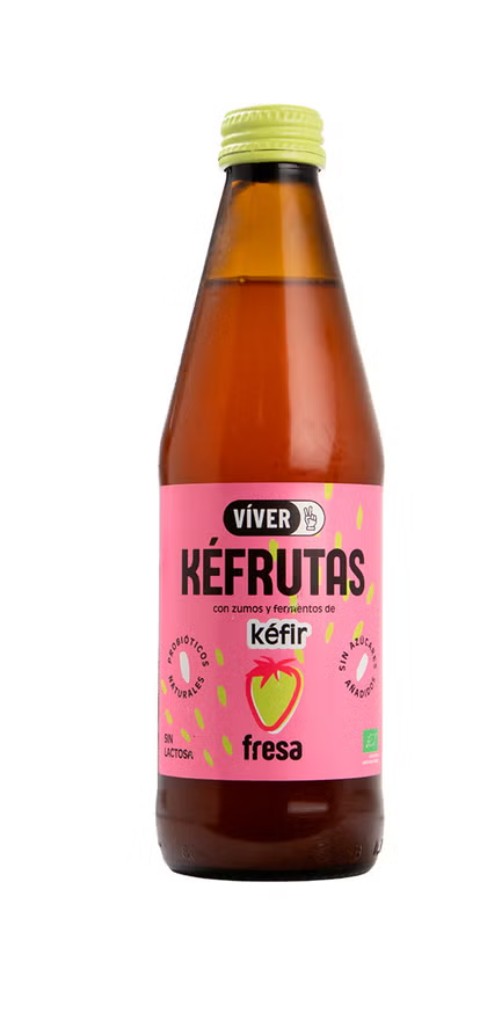 Refresco zumo/kéfir fresa Viver 330ml BIO