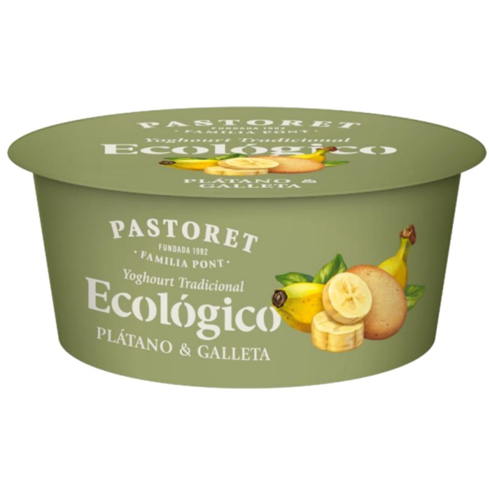 Yogur plátano/galleta Pastoret 125g BIO