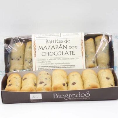 Barritas de mazapán con chocolate Biogredos 130g BIO