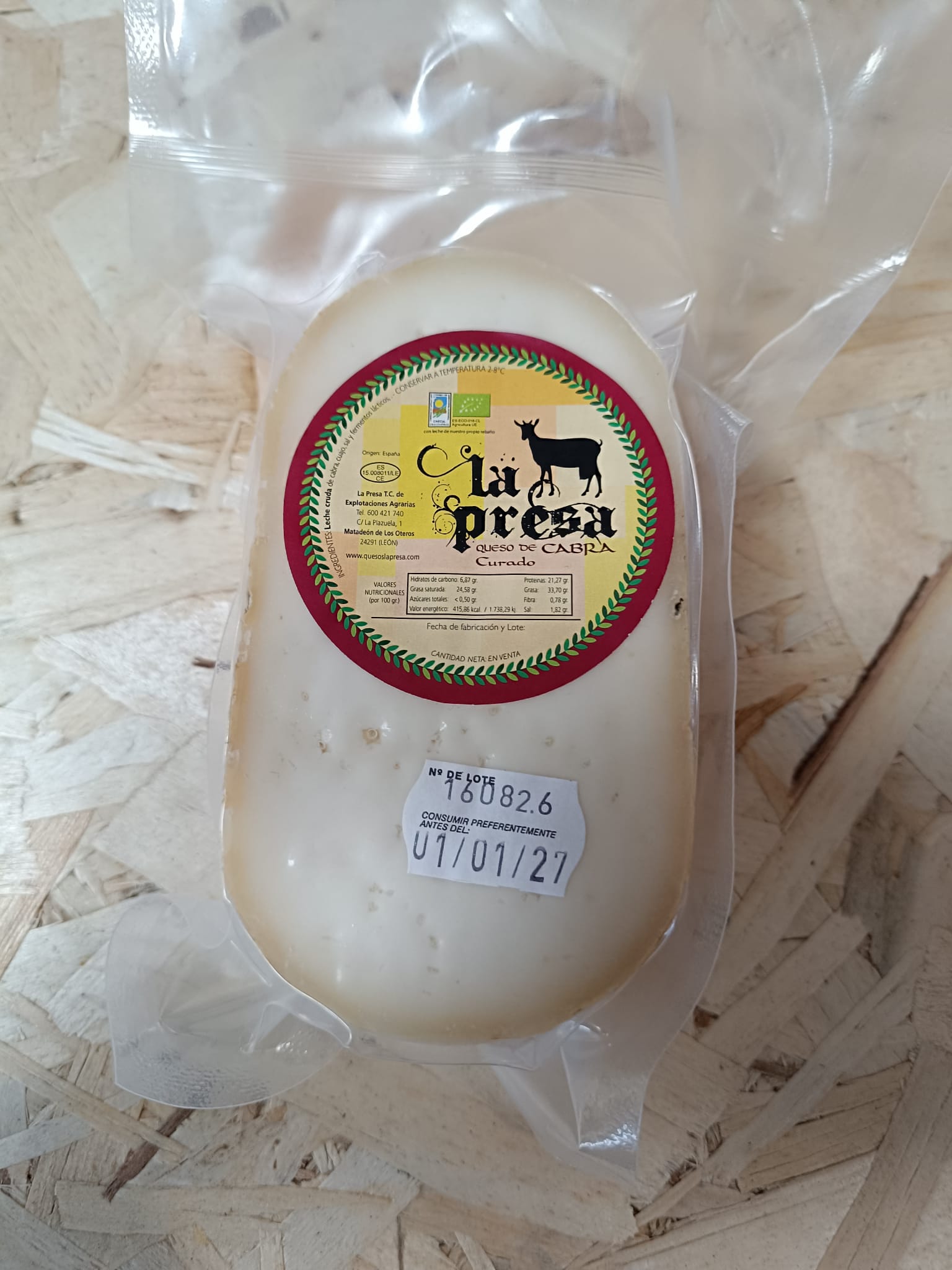Queso semicurado leche cruda cabra ecológica La Presa BIO