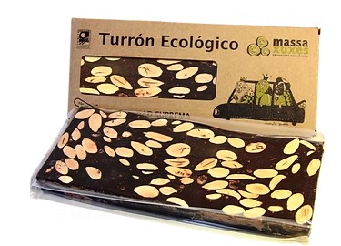 Turrón de chocolate negro/almendras Massaxuxes 500g BIO